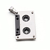 Two Tone 304 Stainless Steel Cassette Tape Pendants STAS-E090-45B-1