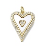 Brass Micro Pave Clear Cubic Zirconia Pendants KK-V010-03G-01-1