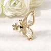 Brass Micro Pave Cubic Zirconia Cuff Rings for Women RJEW-K312-02G-2