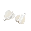 Natural Shell Heart Connector Charms STAS-D378-25P-2