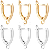 20Pcs 2 Colors Rack Plating Eco-friendly Brass Hoop Earring Findings with Latch Back Closure KK-BBC0027-50-7