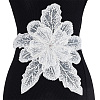 3D Flower Glass Beaded Gauze Cloth Sew on Appliques PATC-WH0008-93A-1
