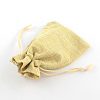 Polyester Imitation Burlap Packing Pouches Drawstring Bags X-ABAG-R005-9x7-13-3