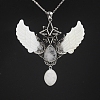 Natural Quartz Crystal Angel Wing Big Pendants PW-WG35423-06-1