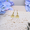 304 Stainless Steel Fan Dangle Earrings for Women WG7EBCE-01-2