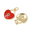 Brass Enamel Pendants KK-D424-01B-G-3