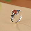 Oval Natural Red Agate Finger Rings WG8AEAC-02-2