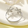 304 Stainless Steel Open Cuff Ring for Women RJEW-M025-05P-3