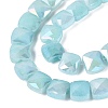 Electroplate Crackle Imitation Jade Glass Beads Strands EGLA-Q135-02A-A03-3