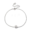 Brass Micro Pave Clear Cubic Zirconia Charms Bracelets BJEW-JB05400-02-1