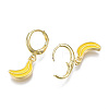 Brass Enamel Huggie Hoop Earrings EJEW-T014-25G-NF-3