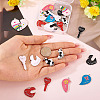 12 Sets 6 Styles Alloy Enamel Split Pendants FIND-TA0006-61-6
