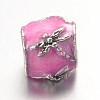 Barrel Large Hole Alloy Enamel European Beads MPDL-L013-10C-1