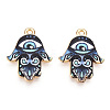 Printed Light Gold Tone Alloy Pendants ENAM-N056-206I-2