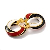 Brass & Enamel Twist Hoop Earrings for Women EJEW-U015-16A-G-2