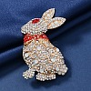 Rabbit Rhinestone Brooch PW-WG45E9C-02-1