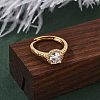 Brass Micro Pave Clear Cubic Zirconia Finger Rings for Women RJEW-U049-06G-3