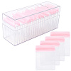 Rectangle Transparent ABS Plastic Jewelry Storage Boxes with Lid and PVC Bags CON-WH20001-17B-1