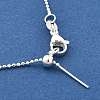 Adjustable Slider Brass Ball Chain Necklaces for Men Women NJEW-G160-13S-3