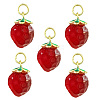 5Pcs Brass with Natural Agate Charms KK-CJ0003-17-1
