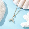 MIYUKI Delica Beads Beaded Mermaid Tail Pendant 304 Stainless Steel Cable Chain Necklaces for Women NJEW-MZ00130-02-1