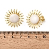 Sun Brass Stud Earrings EJEW-D352-02G-03-5
