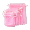 30Pcs 4 Styles Rectangle Organza Bags Jewellery Storage Pouches Wedding Favour Party Mesh Drawstring Gift OP-FS0001-01B-3