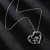 Brass Blue Cubic Zirconia Mushroom Heart Pendant Necklaces for Women NJEW-C067-01P-3