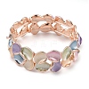 Coloful Alloy Enamel Links Stretch Bangles BJEW-B100-06-2