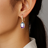 2 Pairs 2 Colors Brass Cubic Zirconia Dangle Earrings EJEW-GO0002-18-5