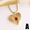 Valentine's Day Brass Pave Cubic Zirconia Pendant Necklaces WGC33B4-01-1