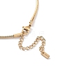 304 Stainless Steel Twist Bar Pendant Necklaces with Snake Chains NJEW-H601-01G-3