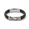 Braided Microfiber Leather Cord Bracelets for Men BJEW-Z081-03P-02-4