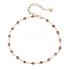 Handmade Evil Eye Lampwork Brass Link Chain Anklets for Women AJEW-AN00715-02-3