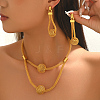 Vintage Iron Hollow Round Pendant Necklace and Earring Set for Women Stylish Jewelry Collection JY4522-1