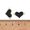 Brass Enamel Heart Links Connector Charms KK-B198-01G-B-3