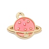 Light Gold Plated Alloy Enamel Pendants ENAM-M219-05KCG-03-1