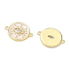Brass Pave Clear Cubic Zirconia Evil Eye Links Connector Charms KK-B170-14G-2