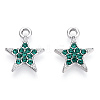 Platinum Plated Alloy Charms PALLOY-T073-06P-01-RS-2