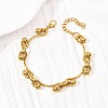 304 Stainless Steel Curved Bar Link Chain Bracelets for Women BJEW-F536-15G-5