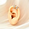 Brass Micro Pave Clear Cubic Zirconia Cuff Earrings EJEW-F370-37G-2