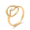 Ion Plating(IP) 201 Stainless Steel Sea Wave Finger Ring for Women RJEW-G266-28G-3