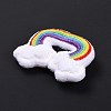 Rainbow with Cloud Cotton & Non-Woven Fabric Brooch JEWB-A003-01-3