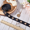 4 Yards Cotton Ribbons with Golden Tone Eyelet Rings OCOR-GF0002-89-3