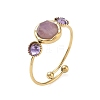 Natural Amethyst Adjustable Finger Rings for Women RJEW-A101-01G-04-4