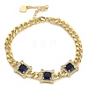 Brass Micro Pave Cubic Zirconia Bracelets BJEW-K261-04G-2