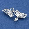 Rack Plating Brass Micro Pave Clear Cubic Zirconia Pendants KK-F089-03S-2