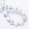 Round Natural Howlite Bead Strands G-R345-8mm-18-3