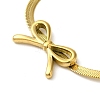 304 Stainless Steel Flat Snake Chain Bowknot Pendant Necklaces for Women NJEW-K383-02G-2