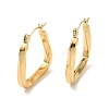 Ion Plating(IP) 304 Stainless Steel Trapezoid Hoop Earrings for Women EJEW-P202-05G-1